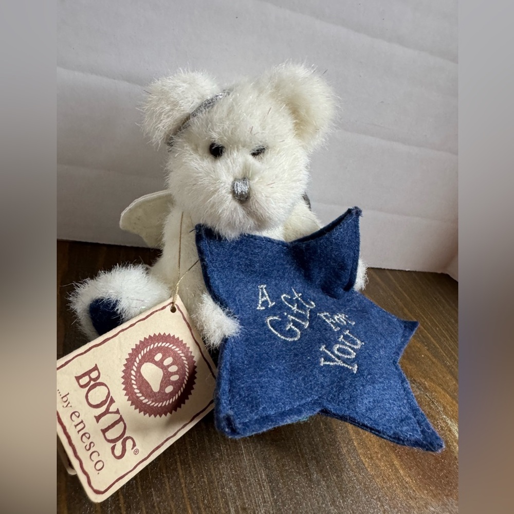Boyds bear angel with wings by Enesco 5.5” thinkin of ya series NWT